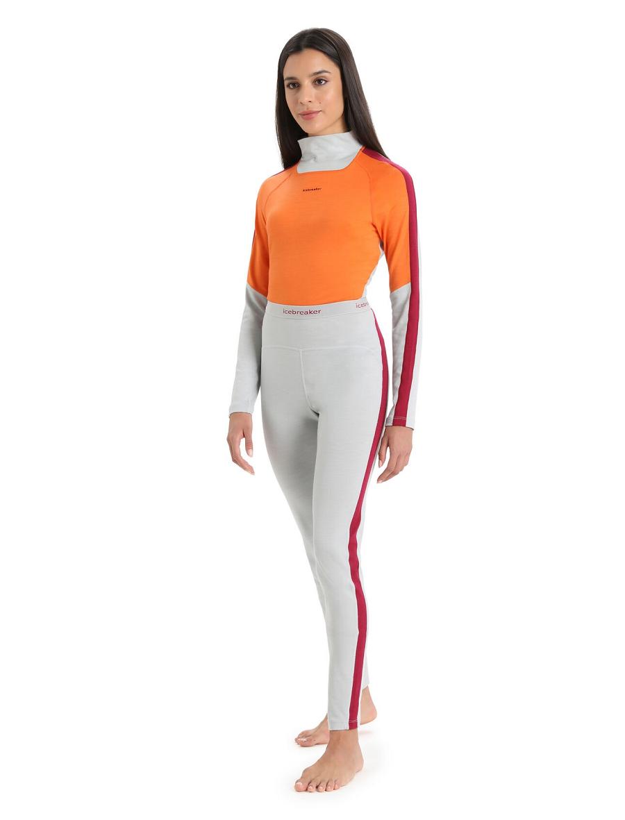 Base Layers Icebreaker Merino 200 Sonebula Thermal Leggings Damskie Różowe | PL 1093GSOL